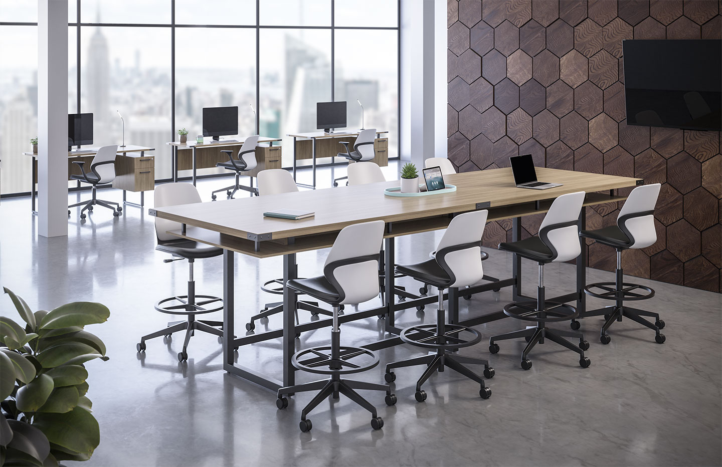 A fallback picture of Arcozi and Mirella furniture in an open office